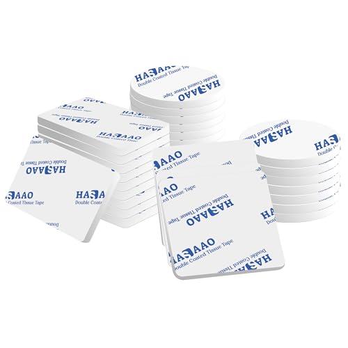 HASAAO Double Sided Mounting Tape 60 Pcs White Versatile Double Sided Adhesive Foam Tape Solution for Walls, Crafts, and More - size: 60 Pcs (20 Squares, 20 Round, 20 Rectangle)