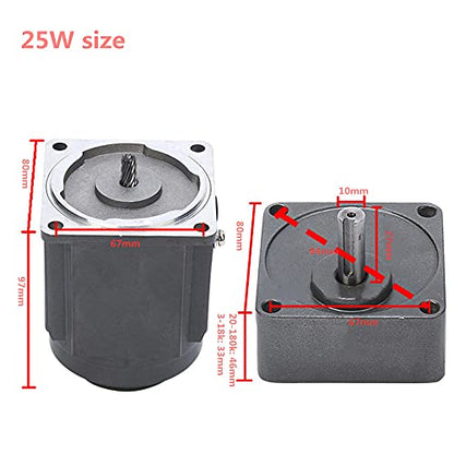 0-135RPM 25W 10K High Torque Variable Speed AC Gear Motor with Controller - color: 25W 10K