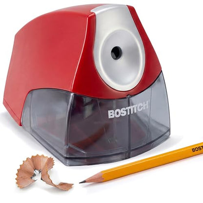 Bostitch Electric Pencil Sharpener for Classroom and Desk, Stall Free, Red - color: Red (Pack of 1)