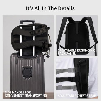 Besnfoto Lightweight Camera Backpack - Everyday Laptop Bag for DSLR Drone - color: Black, size: 16L
