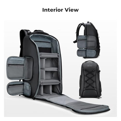 K&F CONCEPT Camera Backpack,30L Large Capacity Camera Bag for Photographers - color: 04-black, size: 30L