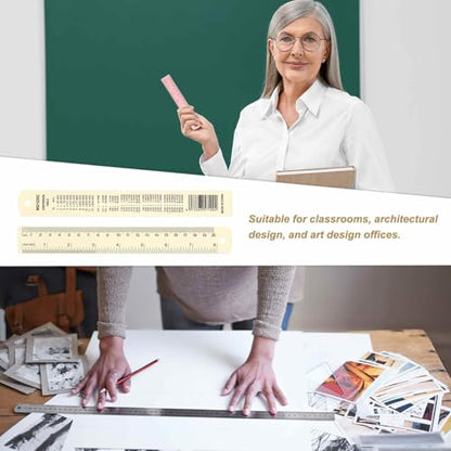 HARFINGTON 2pcs Metal Straight Ruler 20cm Metric SAE Aluminum Alloy Measuring Rulers Scale Tool with Hole for Measure Study Reading Classroom Office, White - color: White, size: 20cm