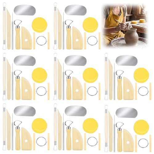64Pcs Clay Sculpting Tools Kit, Ceramic Clay Ball Stylus Dot Painting Tools, Air Dry Clay Tools Set for Carving, Dotting, Embossing, Shaping, Molding, Pottery Crafts, Nail Art, Rhinestone, Rock - color: 64PCS