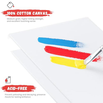 Simetufy 12 Pack 9 x 12 inch Canvas Boards for Painting Canvas Panels - size: 9"x12"