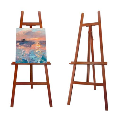 Large Walnut Wooden Easel Stand for Sign, A-Frame Painting Easel - style: Walnut
