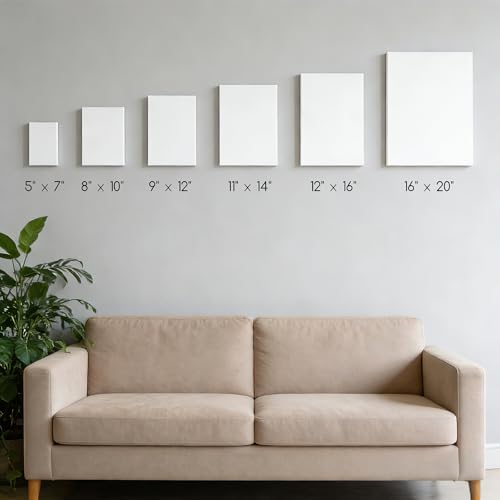 MEEDEN Canvas Boards for Painting White: 9"x12" 100% Cotton Canvas 14 Pack - size: 9"x12"
