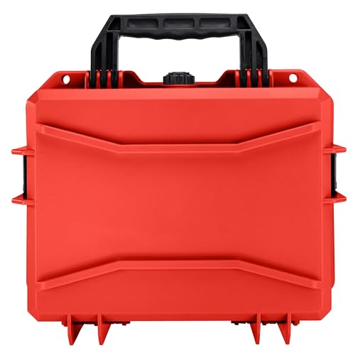 Eylar 13.8" Intact Series Compact Hard Camera Case, Lightweight and Durable Stacker Design with Foam - color: Red