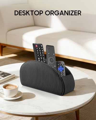 SITHON Remote Control Holder with 5 Compartments - color: Stripe-Black, size: Small