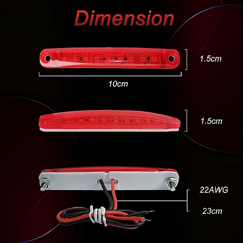 4Pcs Boat Navigation Lights, Red & Green, LED, Suitable for Boat, Stern & Bow Lights - size: 2X Red 2X Green