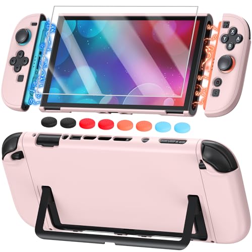Switch 2 Case Pink&Screen Protector, FYOUNG Dockable Shell for Nintendo 2 - color: Light Pink, size: 7.9Inch Switch 2