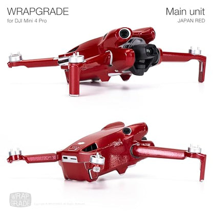 WRAPGRADE Skin Stickers Compatible with DJI Mini 4 Pro | Full Wrap (Japan Red) - color: Japan Red