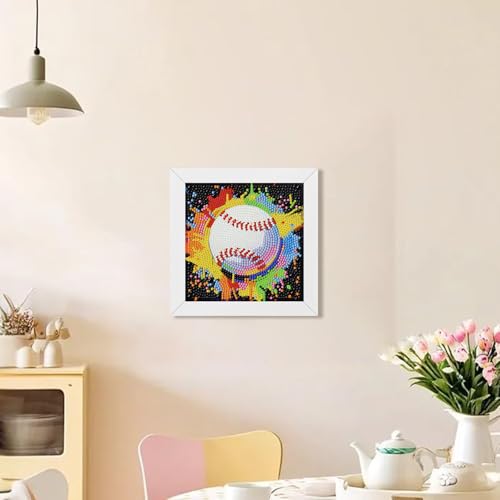 WEMEON Baseball Diamond Art Kits for Kids with Frame 7x7 inch - color: Baseball 01