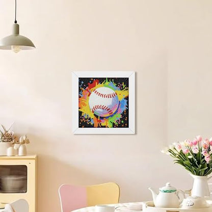 WEMEON Baseball Diamond Art Kits for Kids with Frame 7x7 inch - color: Baseball 01