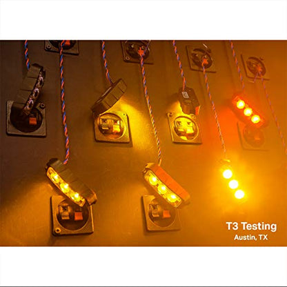 Feniex T3 Surface Mount | Blue | Compact, 14 Flash Patterns | 3 LEDs, Super Bright 3 Watt LEDs, SAE Class 1 | Emergency Warning Lights - color: Blue
