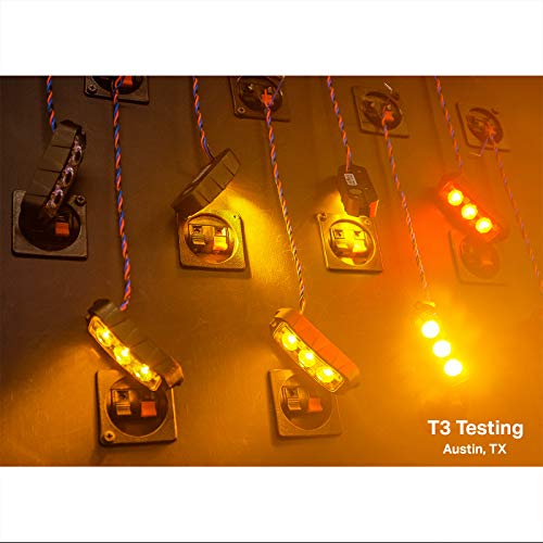 Feniex T3 Surface Mount | Red | Compact, 14 Flash Patterns | 3 LEDs, Super Bright 3 Watt LEDs, SAE Class 1 - color: Red