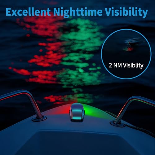 Obcursco Boat Navigation Lights, Red and Green LED Light, Boat Accessories - color: Silver
