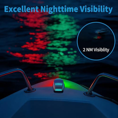Obcursco Boat Navigation Lights, Red and Green LED Light, Boat Accessories - color: Silver