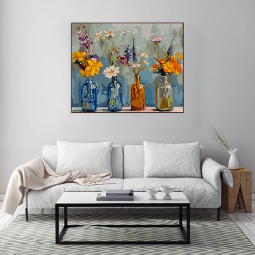 Paintcolor Flowers Paint by Numbers for Adults Beginners - color: daisy