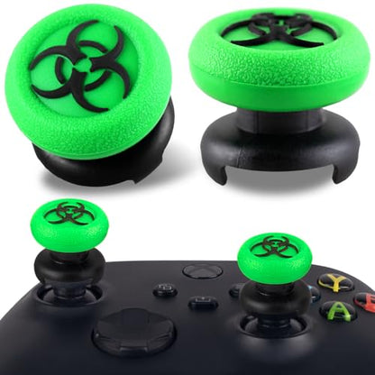 FPS Thumbstick Extender & 3D Texture Rubber Silicone Grip Cover 2 Sets for Xbox Series X/S & Xbox One Controller(BioH Green) - color: bio green