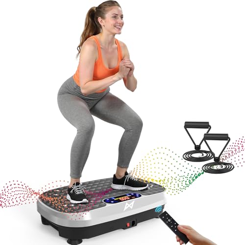 AXV Vibration Plate Exercise Machine Fitness Platform Body Vibrating Board - color: BASIC.SILVER
