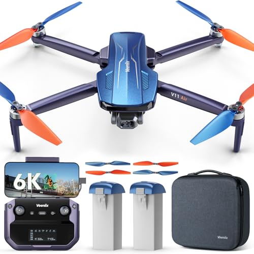 Veeniix 6K Photo 3 Axis Gimbal Camera Drone Brushless Quadcopter - color: Blue and Orange