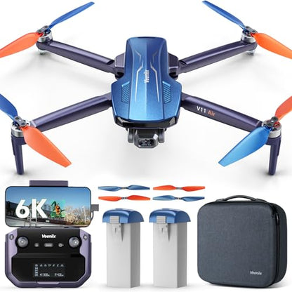 Veeniix 6K Photo 3 Axis Gimbal Camera Drone Brushless Quadcopter - color: Blue and Orange