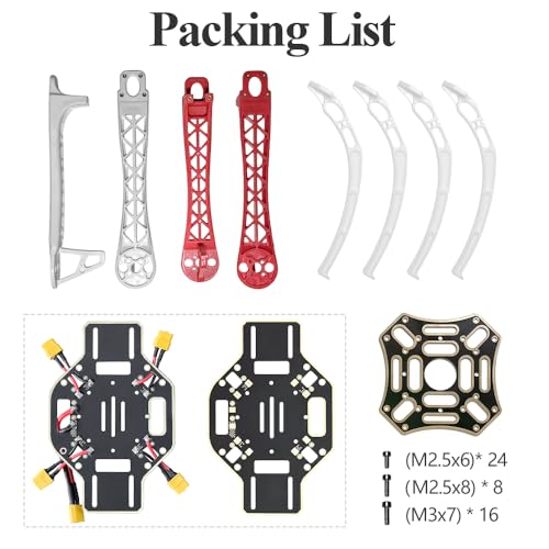 HAWK’S WORK F450 Drone Frame, 450 mm Quadcopter Frame Kits with Stands DIY Drone Kits to Bulit (Soldered Version) - size: Soldered