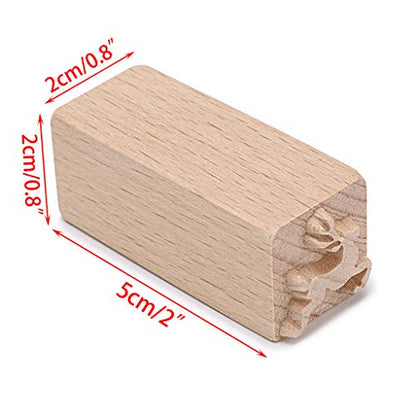 OwnMy Set of 16 Clay Modeling Pattern Stamp Kit Wooden Clay Pottery Stamps