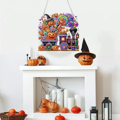 AIBOERL Diamond Art Kits for Adults, Halloween Acrylic Hanging Suncatcher - color: DP04346