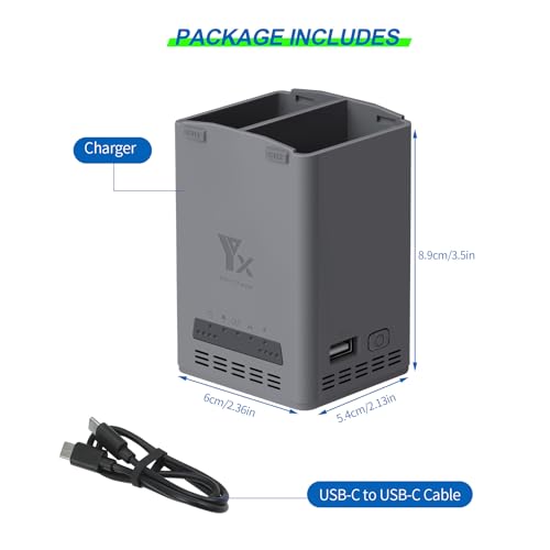 Hanatora Two-Way Battery Charging Hub for DJI Mini 3 4 5 Pro Drone,Charge Two Batteries,Check Battery Level Charger Accessories