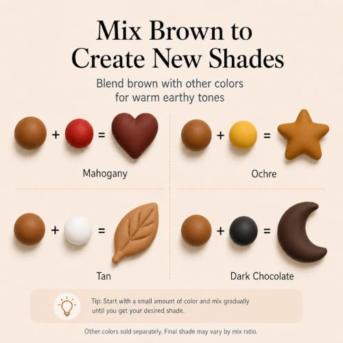 Light Brown Air Dry Foam Clay 100g/3.5oz, Soft & Easy to Mold - color: Light Brown