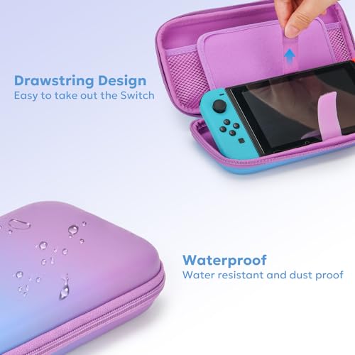 Switch Case for NS Switch, innoAura 17 in 1 Switch Accessories Bundles with Switch Carrying Case, Switch Game Case, Switch Protective Case, Switch Screen Protector (Blue-purple Gradient) - color: Blue Purple