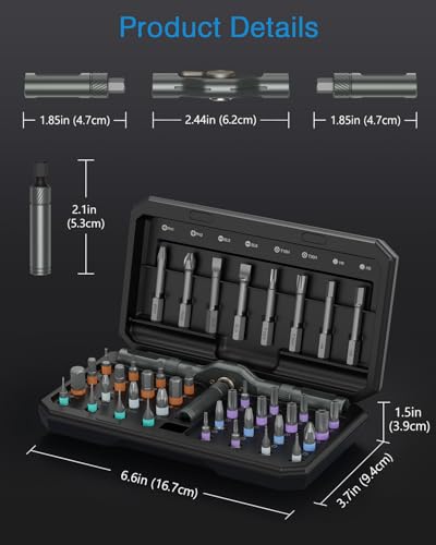 AMIR 42 in 1 Magnetic Screwdriver Set, DIY Ratchet Screwdriver Set Magnetic with Multi Bit, Precision Repair Tool Kit for Tools Home Improvement Computer Bicycle