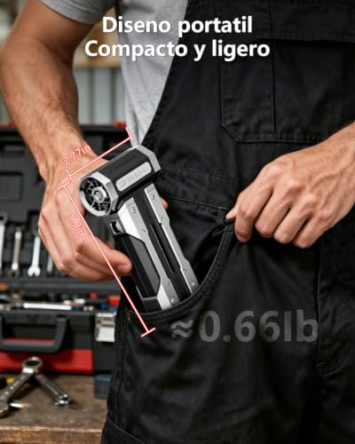 Compressed Air Duster - 130000RPM, 8000mAh Rechargeable 10-Speed Adjustable Cordless Brushless Motor, Electric Air Duster,Mini Blower with LED Light for PC, Computer Keyboard,Electronics Cleaning