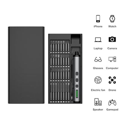 Mini Electric Screwdriver Set, 68-in-1 Cordless Precision Screwdriver Kit, 3.7V Rechargeable with 5 Adjustable Torque & 4 LED Lights, Small Power Tool for iPhone, Laptop, Drone, Glasses & Watch Repair - style: 68 in 1 Precision Electric Screwdriver Kit