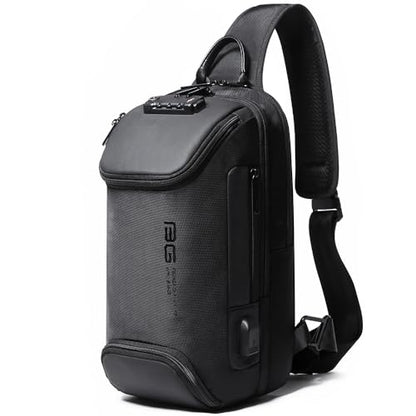 BANGE Men's Sling Backpack - Waterproof Crossbody Bag, Multi-Purpose Shoulder Bag - color: Black(no Logo)
