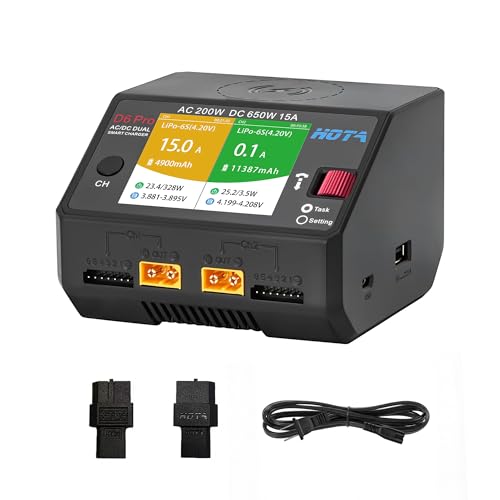 HOTA D6 Pro RC LiPo Battery Charger Dual Channel AC 200W for FPV Drone Car