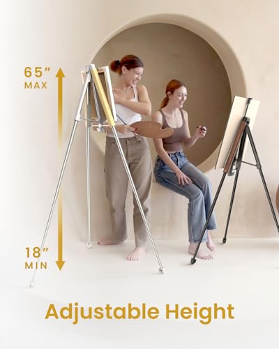 KraftGeek Easel Stand for Painting, 65'' Portable Folding Plein Air Easel - style: 65 Inch-Walnut