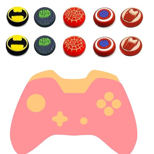 10Pcs Analog Thumb Grip Stick Cover, Wireless Controllers Game Remote Joystick Cap, Fantastic Non-Slip Silicone Handle Protection Cover for PS5/PS4/Xbox one/360/NS PRO