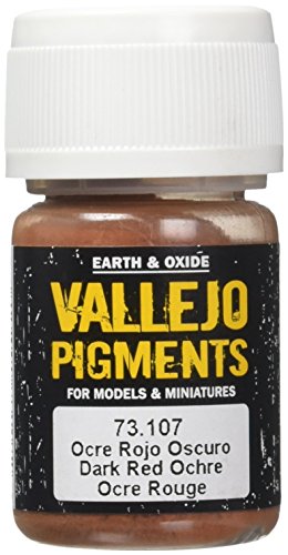 Vallejo - Pigment FX Dark Red Ochre, 1.18 Fl. Oz. (35 ml) Pot, Fine Powder Color Pigment for Model Weathering and Hobby Building - style: Dark Red Ochre