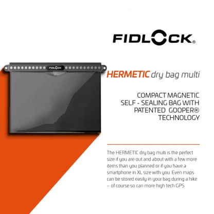 FIDLOCK Hermetic Dry Bag Flexible Magnetic Bag, Multi, Fabric Grey - color: Fabric Grey, size: Multi