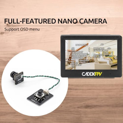CADDXFPV Ant Analog FPV Camera, Global WDR, 1200TVL, FOV 165°, 16:9(Silver)