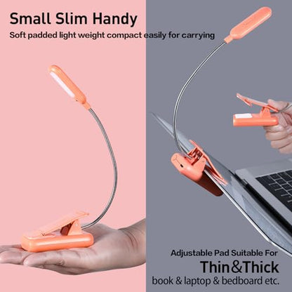 VAVOFO Rechargeable Reading Light, Clip on Book Light for Reading in Bed - color: Orange