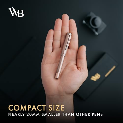 Wordsworth & Black Mini Pocket Fountain Pen for Writing, Medium Nib, Copper - color: Copper