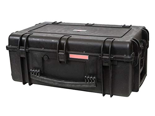 Monoprice Weatherproof Hard Case - 33 x 22 x 13 Inches, With Wheels and Customizable Foam, Shockproof, IP67, Ultraviolet And Impact Resistant Material, Black - Pure Outdoor Collection - color: Black, size: 111 Liter