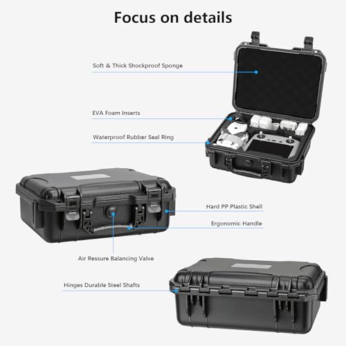 FPVtosky Waterproof Hard Case for Lito X1, Fly More Combo, Compatible with RC 2 Controller, Battery, Charger Hub and Other Accessories[CASE ONLY]
