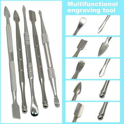Jiozermi 6 Pack Wax Carving Tools Set, Stainless Steel - color: Silver, size: 1 Set