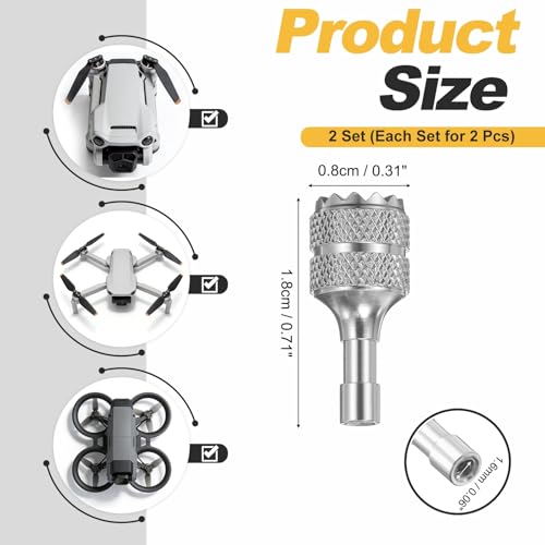 MECCANIXITY 2 Set Aluminum Controller Stick, Replacement Joystick Remote Controller Joystick Stick for Mini4 Pro Air3S Drone Remote Accessories, Silver - color: Silver