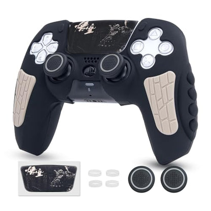 ECHZOVE Black Myth Wukong PS5 Controller Cover Skin with Thumb Grips, Gray - color: Gray