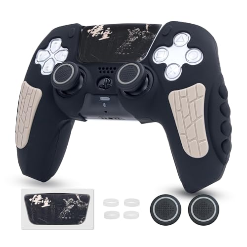 ECHZOVE Black Myth Wukong PS5 Controller Cover Skin with Thumb Grips, Gray - color: Gray